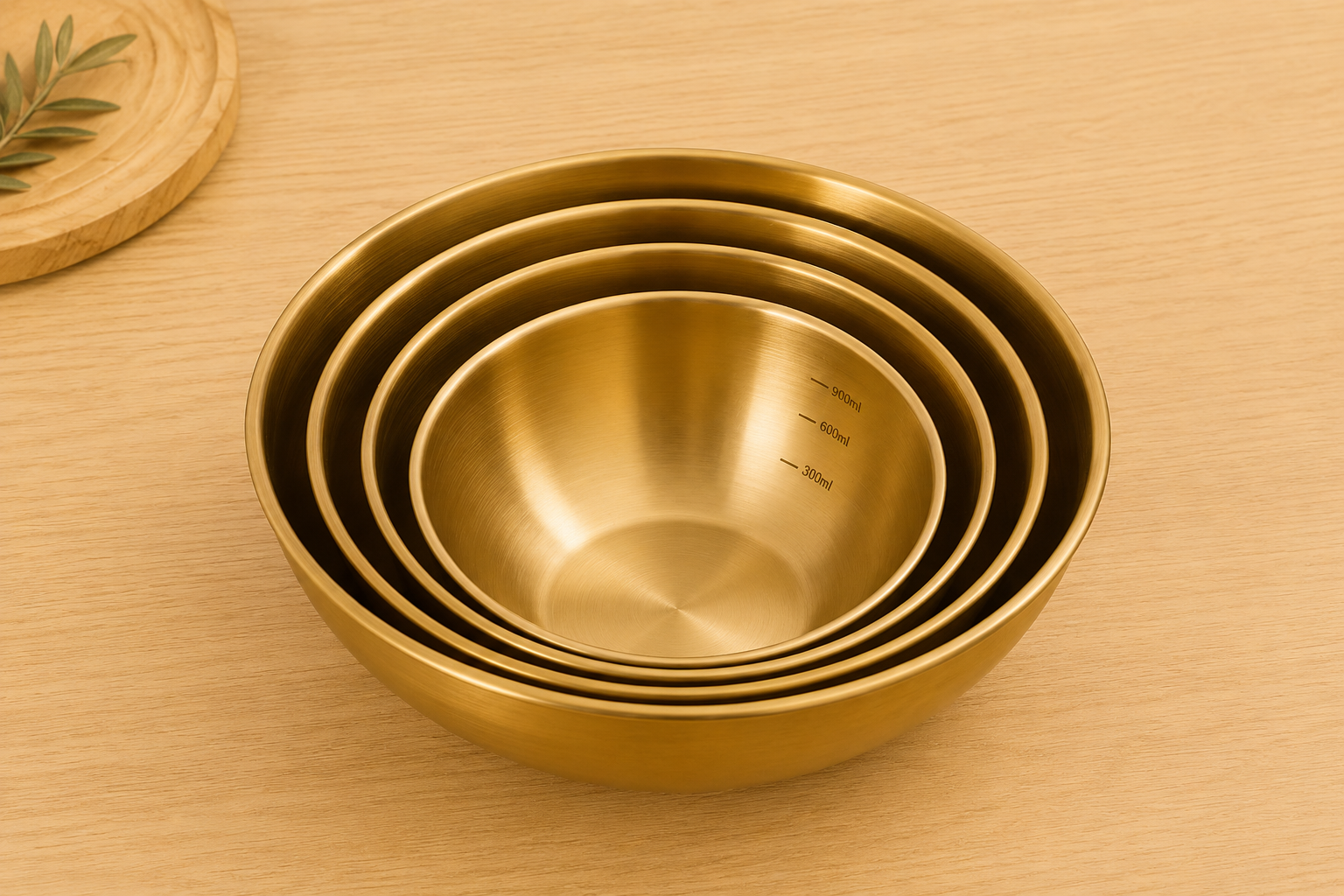 ALBA DORADA / Juego de 3 Bowls Dorados PREMIUM